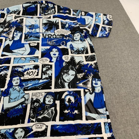 Brand New Comic Button Down Top Collared Lightweight Soft Thin Material S-M - Picture 12 of 14